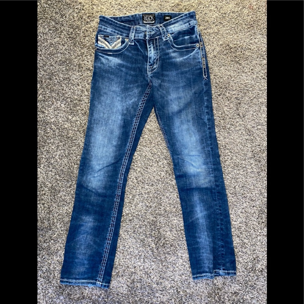 Buckle Black Straight-Leg Jeans